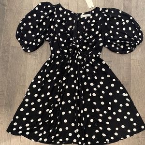 NWT Abercrombie & Fitch Cinch-Front Mini Dress Black/White